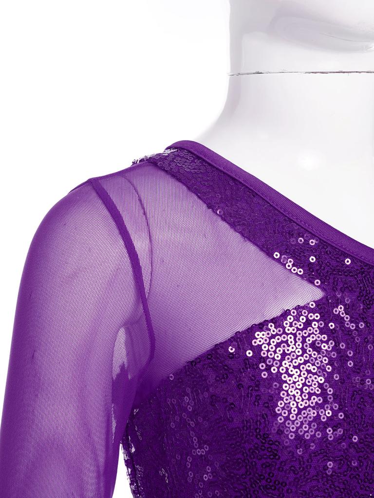 Детский укороченный топ с прозрачными рукавами, украшенный пайетками, и брюки с цепочками, джазовый наряд для выступлений