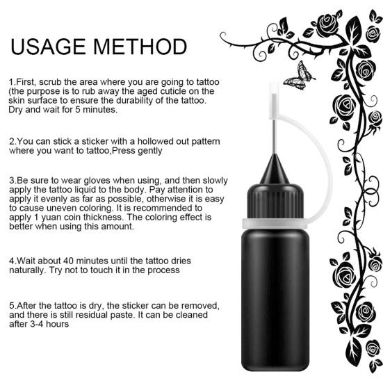 10 мл водостойкая жидкость для татуировок, легко наносится, натуральный экстракт, долговечный, самодельный полуперманентный сок для татуировок для взрослых