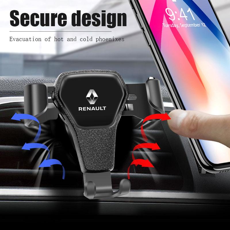 Hub Caps Car Gravity Phone Holder Air Vent Clip Mount GPS Bracket For Renault Megane 2 3 4 Twingo Clio Talisman Captur Trafic Kw