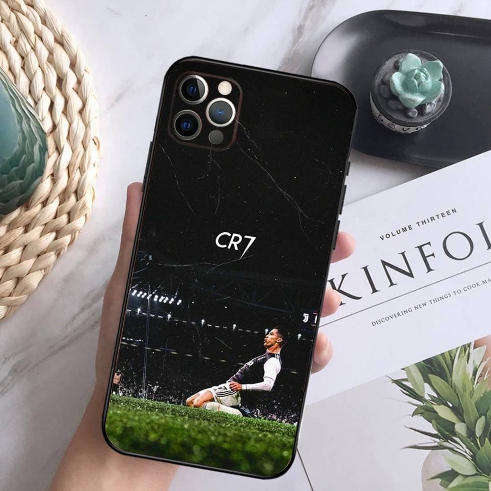 Футбольный C-CR7 R-RonaldoS-S Чехол для телефона Для iPhone 16,15,14,13,12 Mini 11 Pro XR,X,XS,MAX 7,8 Plus Силиконовый чехол Мягкий Черный