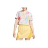 All Over Print Tie-Dye Logo Crew Neck Breathable Short Sleeve T-Shirt Women T-Shirts Multicolor FB8104-894