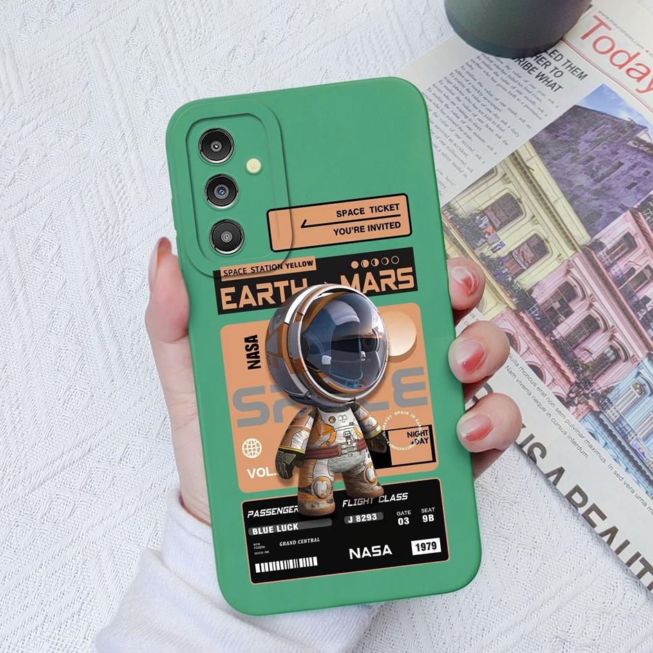 Милые чехлы с астронавтами для Samsung Galaxy A02 A03 A04 A12 A13 A14 A31 A51 A71 M54, квадратная жидкая силиконовая задняя крышка для Samsung Galaxy, бампер Fundas