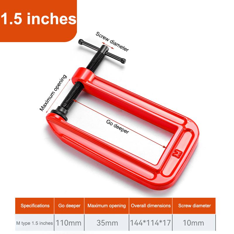 Heavy Duty Thickened G Clamp Deep Throat Stable Clamping Force for Metal Welding Wood Gluing Holding Processing Jobs