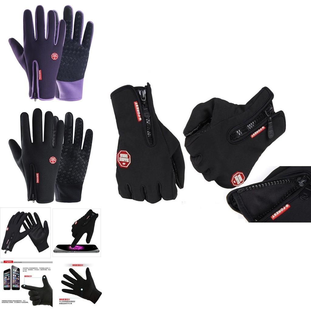 Стильные черные зимние перчатки с сенсорным экраном, водонепроницаемые и ветрозащитные