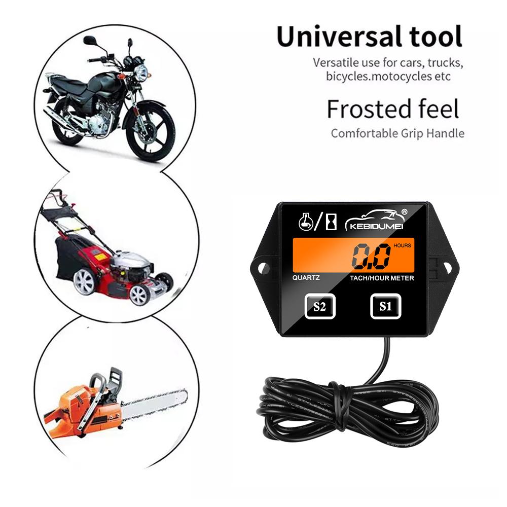 Digital Display Tachometer Engine Tach Hour Meter Gauge Inductive Car Stroke Engine Backlight LCD Display For Car Motor Boat