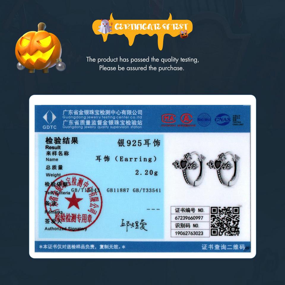 WOSTU Винтажные серьги-кольца из стерлингового серебра 925 пробы с черным цирконием, женские серьги-кольца в стиле ретро, в стиле панк, с пряжкой в виде креста, хип-хоп, ювелирные изделия, счастливый подарок