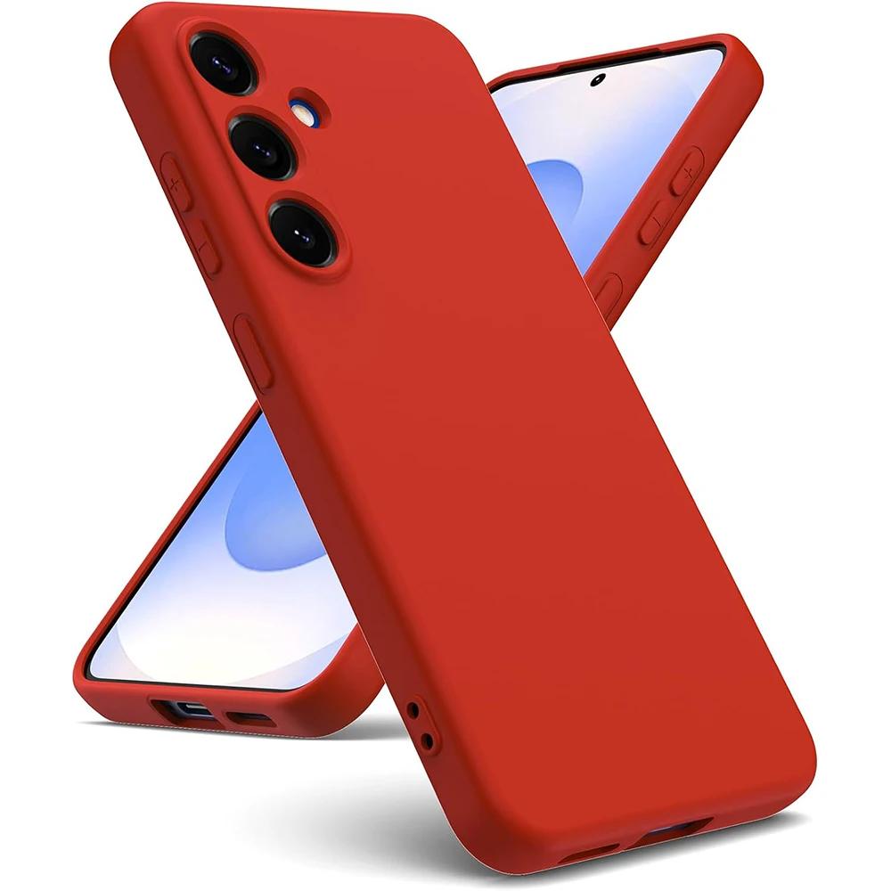 Жидкий силиконовый чехол для SM Galaxy S25 S24 S21 FE S23 S22 Ultra Plus Противоударный Матовый Конфетного цвета Мягкий Чехол-накладка
