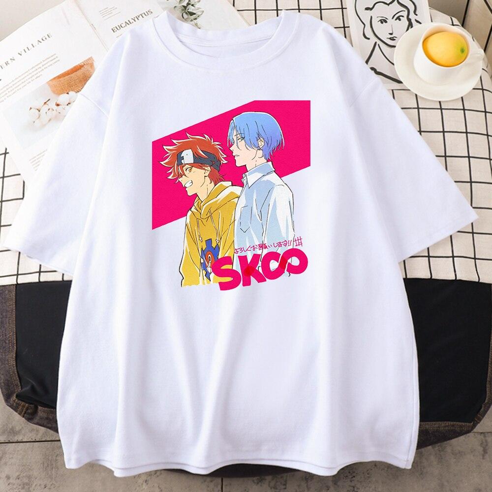Anime Sk8 Reki Kyan Langa Hasegawa Clothing Women Loose Crewneck T -Shirt Summer Fashion Breathable Casual Loose Unisex T -Shirt