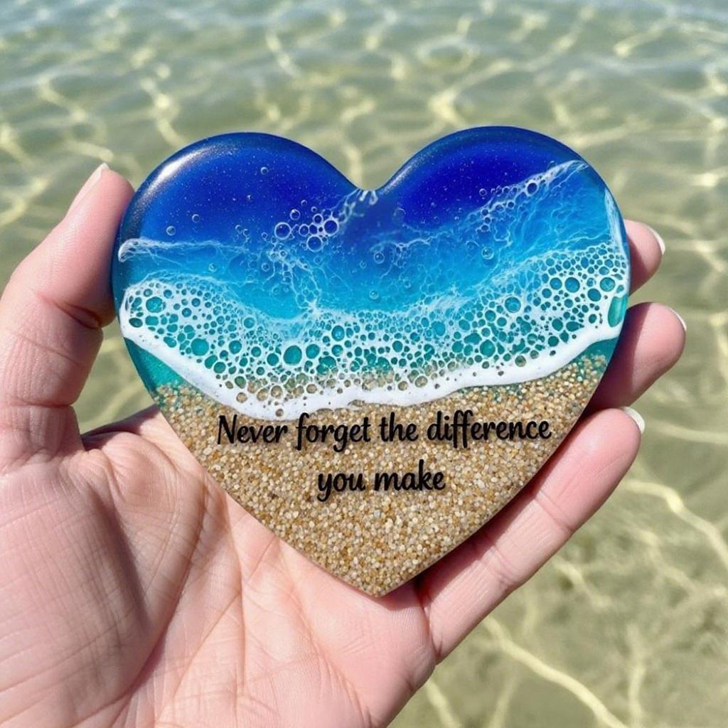 Ocean Pocket Heart, Ocean-inspired Decoration, Heart-shaped Stone, Smooth Decorative Souvenir, Commemorative Gift