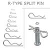 Metal Pins R-type Cotter Pins Wave Latch Bolt Locking Pin Split Pin Tractor Clip Mechanical Hitch Pin Carbon Steel R Clip