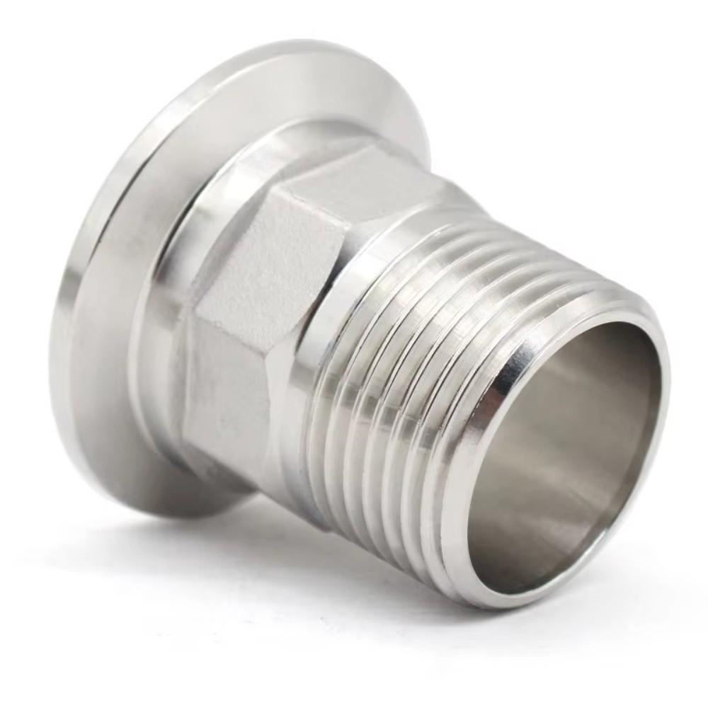 Sanitary Grade Triple Clamp Adapter SS304 Stainless Steel Sanitary Grade Fitting  Fluid Systems