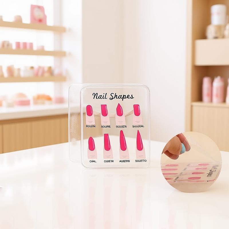 Transparent Acrylic Board Wood Base With Diamond Nail Shapes Display Board Nails Art Prop Desktop Nail Art Works Show Board