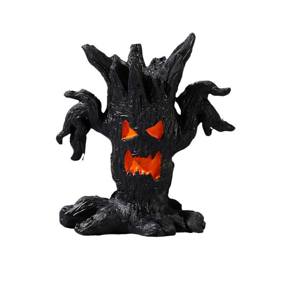 1/4 шт. Хэллоуин жуткое дерево фигурка призрак пень смола статуя скульптура Крытый открытый сад настольное украшение орнамент