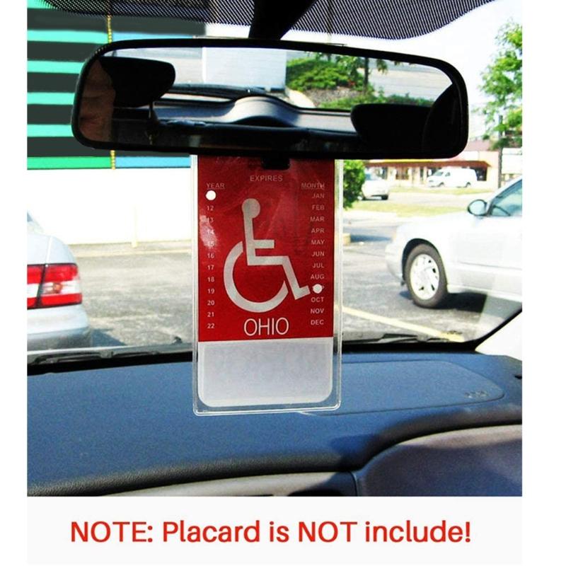 Handicap Parking Placard Holder, Transparent Disabled Parking Permit Placard Protective Holder Cover (Set of 2)