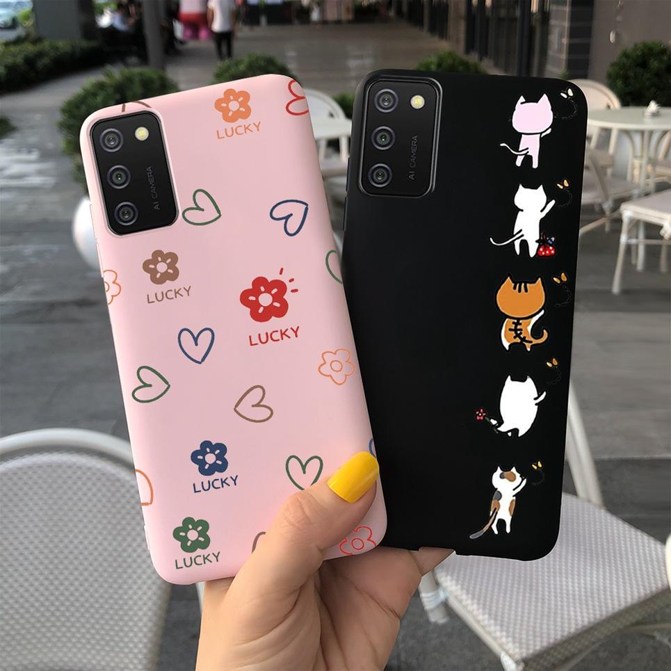 Women Fashion Girly Phone Case For Samsung M02S M02 Back Cover Rubber Pudding Bumper For Fundas Samsung Galaxy M02 Sodt Silicone