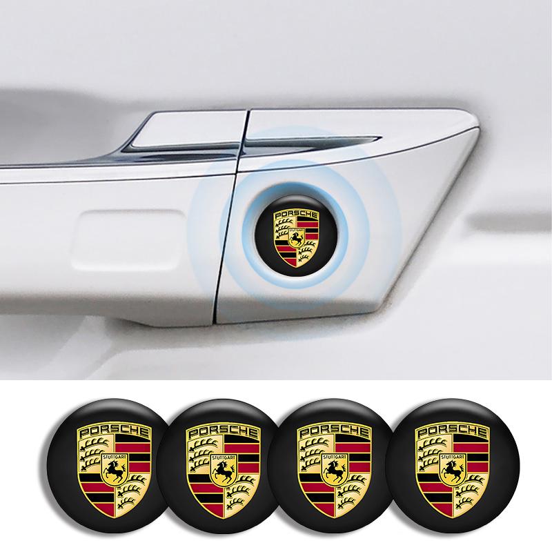 AABKW1 4PCS 20mm Car Door Lock Eye Sticker Protect Against Dirt Stickers For Porsche 911 Cayenne Carrera 928 Panamera Boxster Macan 918