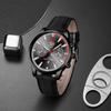 Men's Fashion Sports Watches Men Luxury Business Quartz Wristwatch Calendar Male Casual Leather Bracelet Watch Luminous Clock
