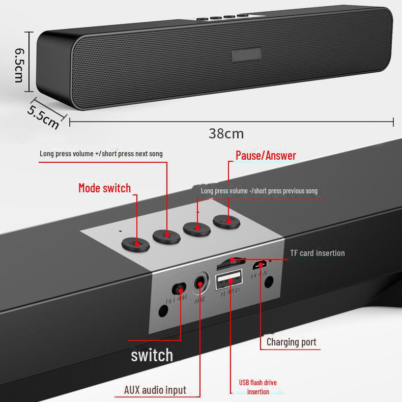 Трансграничная Bluetooth-саундбар с сабвуфером для телевизора, компьютера и мобильных устройств — модель E91