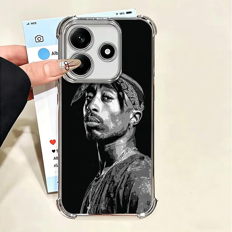 Рэпер 2pac Певец Тупак Мягкий чехол для телефона для Xiaomi Poco X7 X8 Pro Max X6 X5 X3 F8 Ultra F7 M8 M7 M5S Redmi 15C 15A 15 14C 13C 1