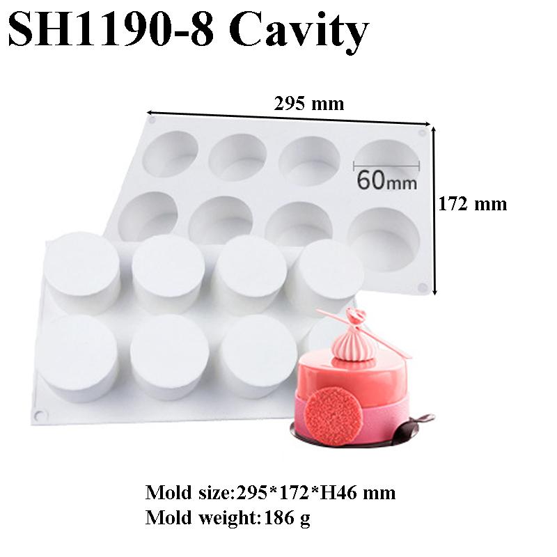 Cake Baking Tools Cylindrical Shape French Mousse Moulds Silicone Cake Molds Dessert Bakeware Food Grade Kitchen Baking Utensils