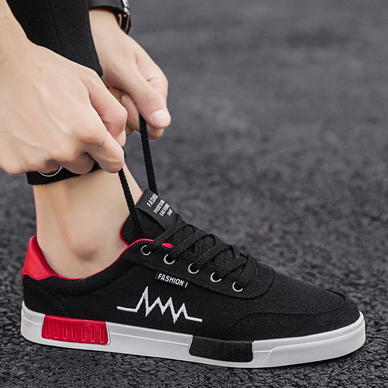 Мужская обувь, модная повседневная обувь на плоской подошве, студенческая дышащая белая парусиновая обувь, кроссовки, повседневная парусиновая обувь, вулканизированная обувь на плоской подошве со шнуровкой