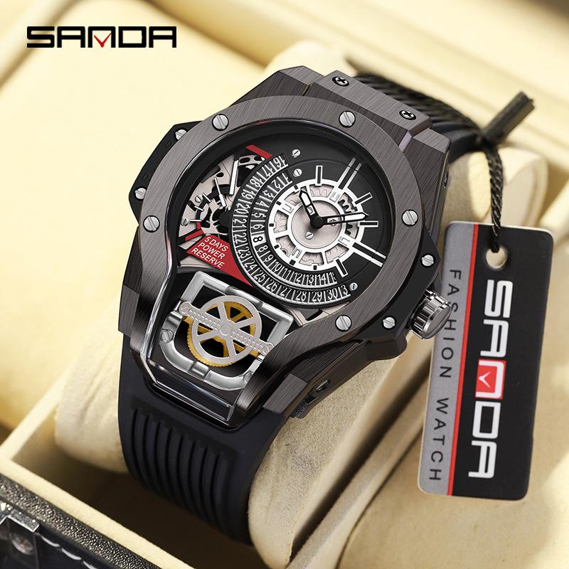 SANDA Новые мужские часы World of Warcraft Drive, модные сионатологические часы с календарем и ночным светом