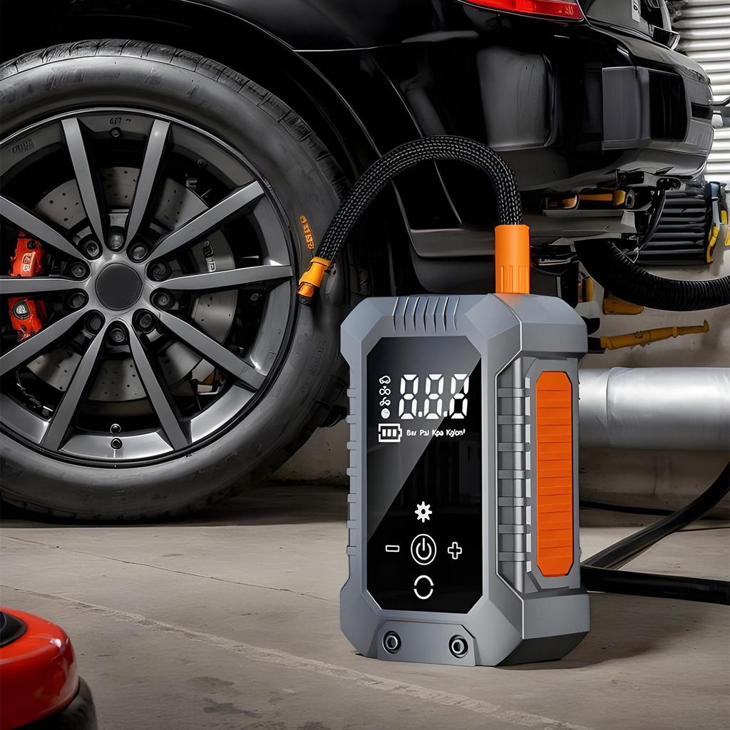 Воздушный насос для автомобильных шин с цифровым манометром и светодиодными фонарями Автомобильный шинный насос Портативный воздушный компрессор для велосипеда Седана Внедорожника