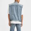 Levis SS23 Однотонный Денимовый Жилет на Пуговицах Мужские жилеты Синий A5789-0000