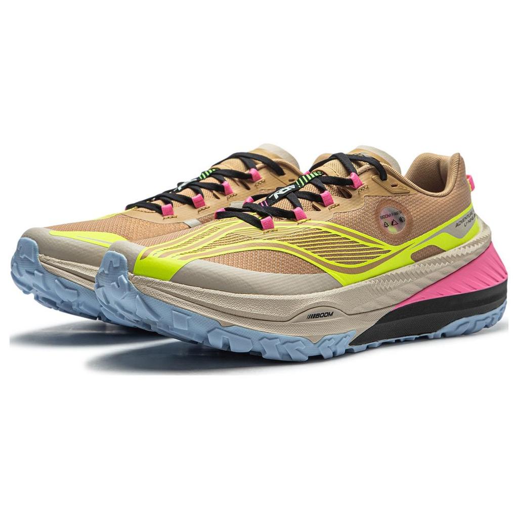 Кроссовки Li Ning легкие, высокопрочные, амортизирующие, нескользящие, износостойкие, с низким верхом, для бега по пересеченной местности, мужские, желто-коричневые, ARNT003-6