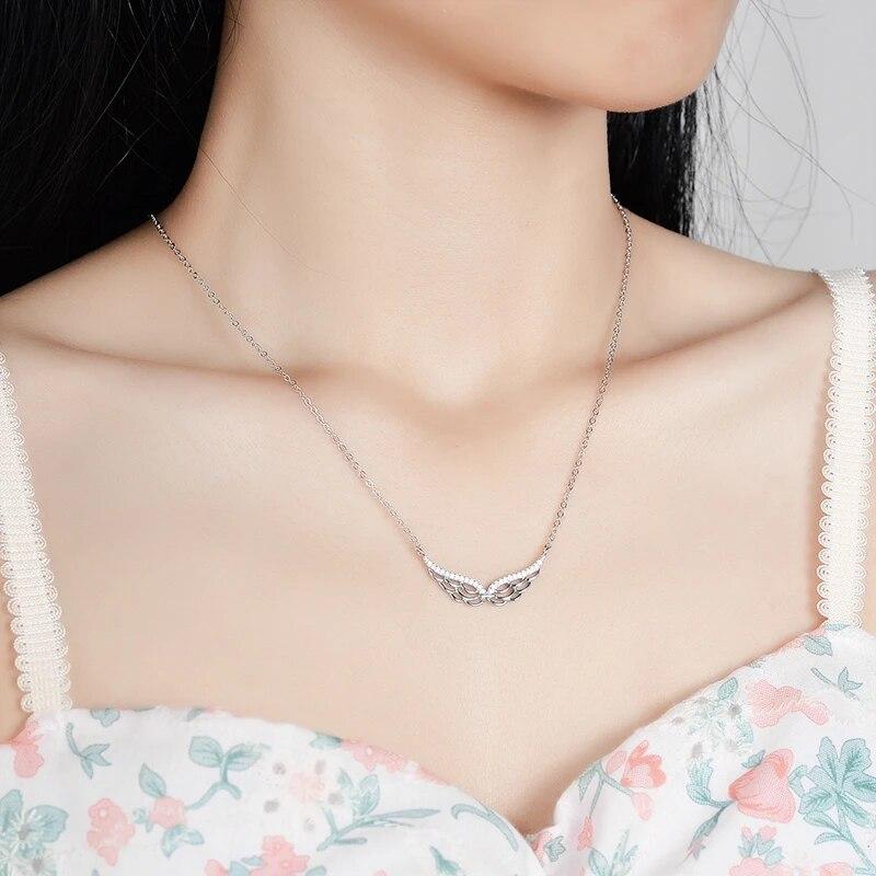 D цвет 0,2 карата 1 мм настоящий муассанитовый кулон для женщин из натурального стерлингового серебра 925 пробы с крыльями ангела элегантное ожерелье ювелирные изделия с бриллиантами