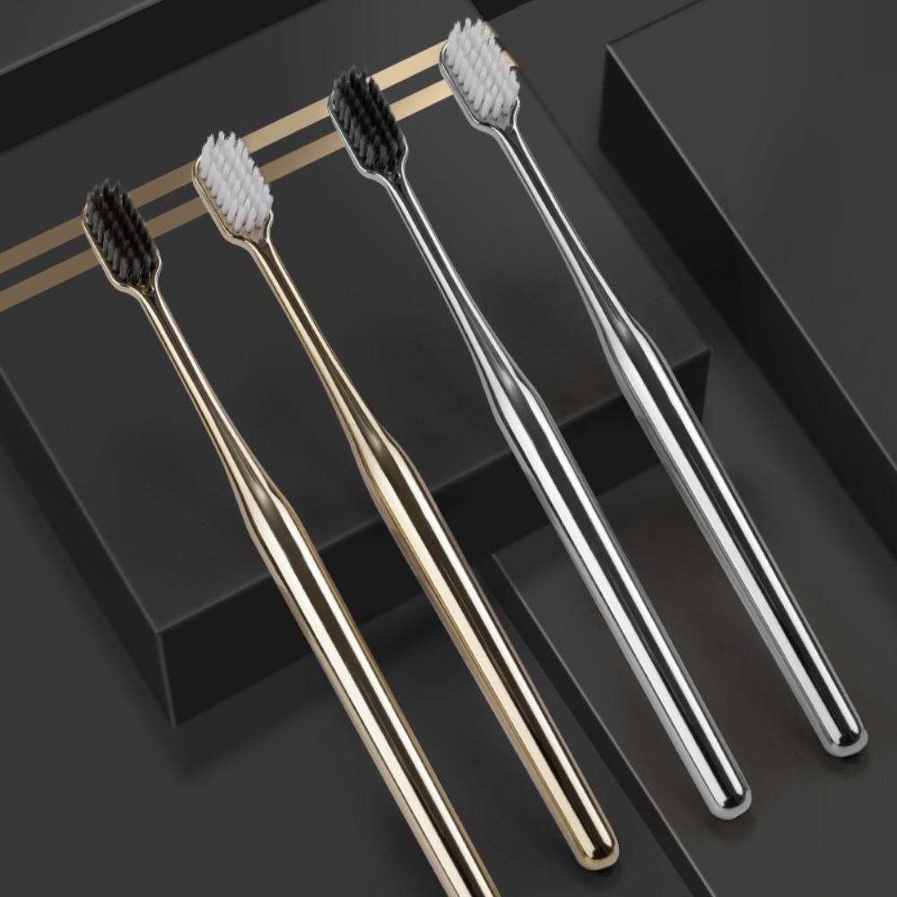 Gold Silver Dental Brushes Luxury Adult Tooth Brush Oral Care Manual Toothbrush Family Oral Care