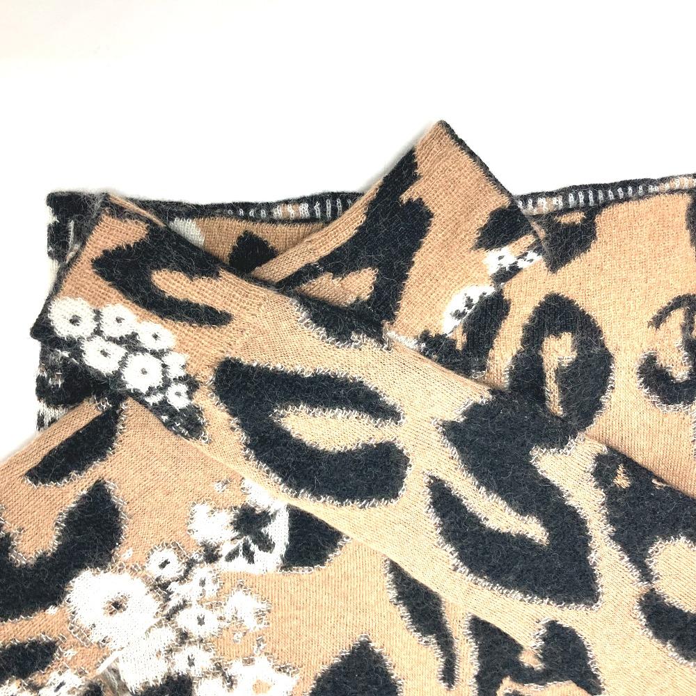 CHANEL P75361 23A CC Mark Leopard Knitted Long Sleeve sweater Cashmere Unused