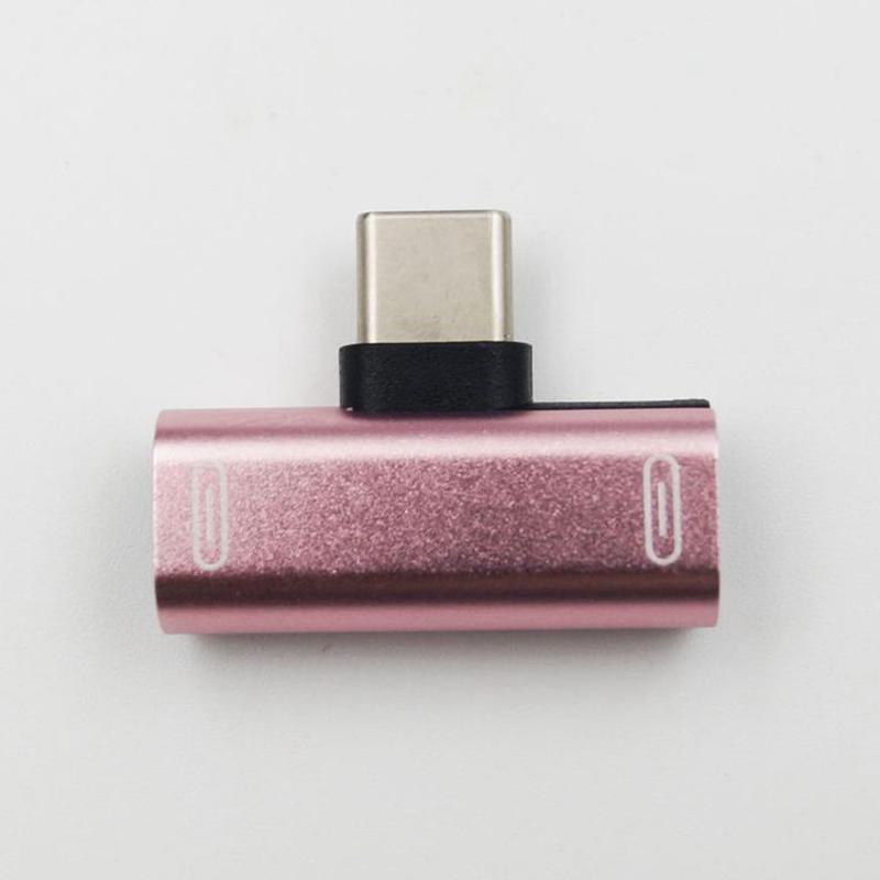 Двойной USB Type C для наушников Aux адаптер-разветвитель аудио разъем для зарядки
