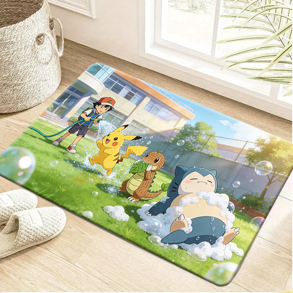 Pokemon Latios and Latias Starry Ocean Print Non-Slip Doormat, Absorbent Floor Mat for Home Decor