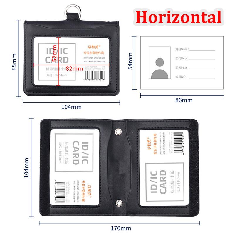 2022 NEW Formal US Reporter Police Agent ID Badge Business Work Card Holder Neck Lanyard Genuine Leather id card holders Case High Office Supplies