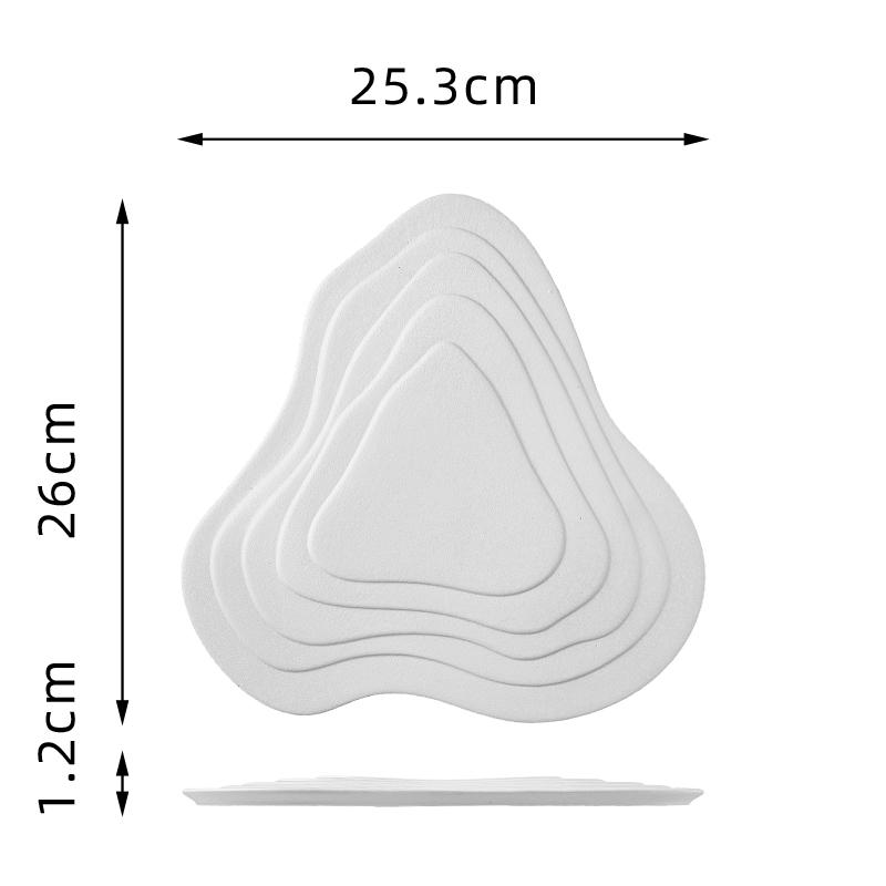 Irregular Terraced Ceramic Dining Plate Solid Color Dessert Plate Snack Plate Sushi Plates Molecular Cooking Creative Tableware