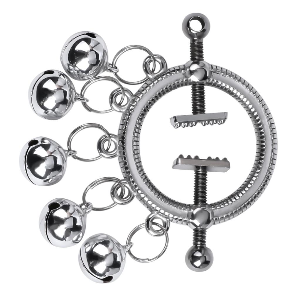 QKKQ Breast Clip Nipple Clamp with Bells BDSM Bondage Breast Leather Belt Nipple Clamps Sexy Clips Erotic Sex Toys for Women Men