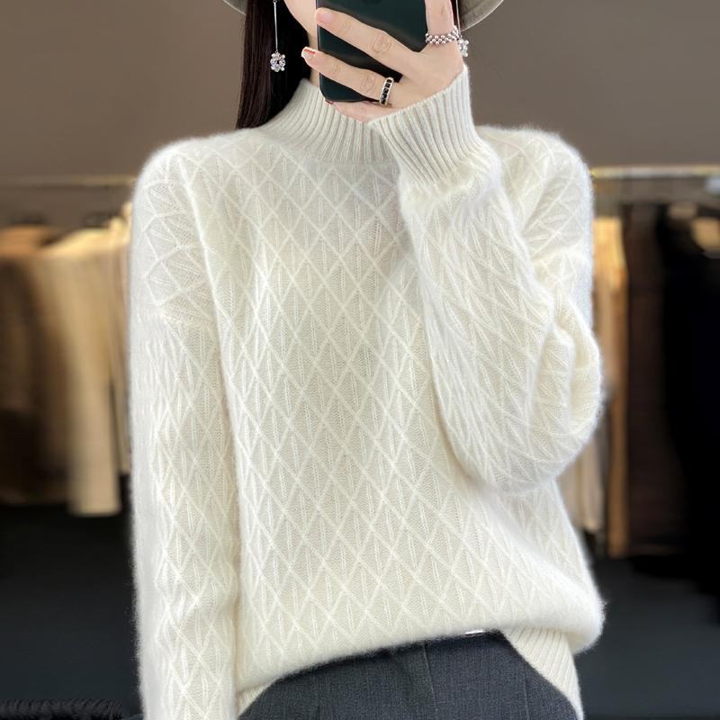 Женский кашемировый свитер Qinghe кашемир 30% кашемир 70% шерсть теплый и модный универсальный осенне-зимний