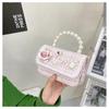 Pearl Handle Small Square Bag Mini Shoulder Bag Fashion Kid's Handbag  Children