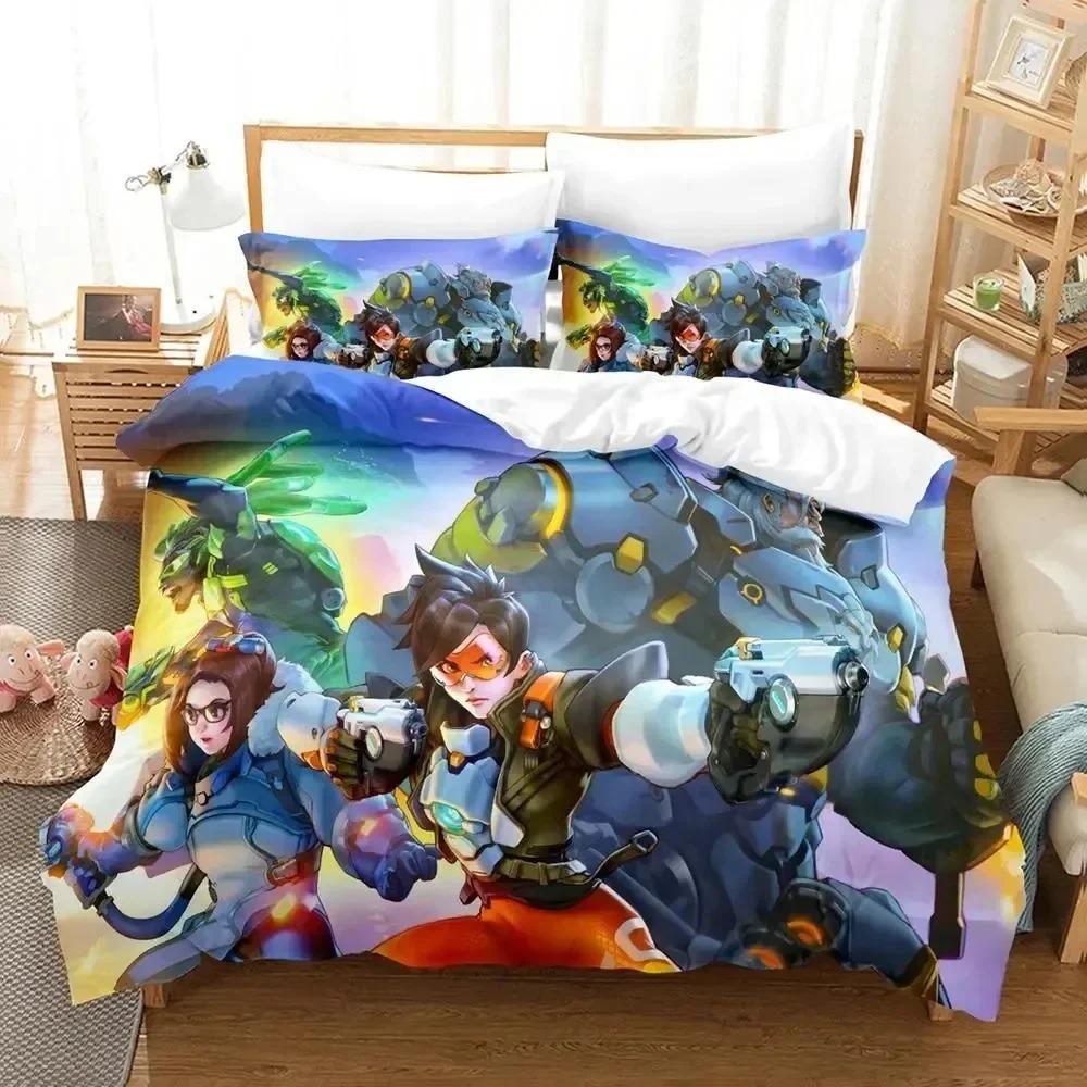 Комплект постельного белья Game Overwatch для мальчиков и девочек Twin Queen Size Пододеяльник Наволочка Кровать для детей и взрослых Мода Домашний текстиль Текстиль