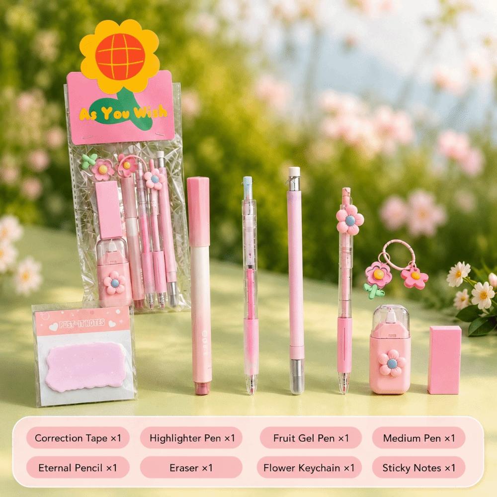 Dreamy Flower Stationery Set Complete Stationery Ballpoint Pen Correction Tape Back To School