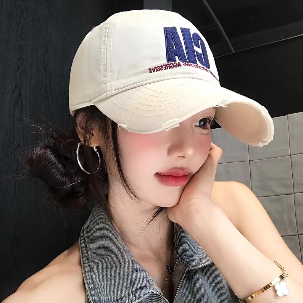 Hole Letter Embroidery Baseball Cap Children Spring And Summer Big Head Circumference Increase Deepen The Face Small Cap