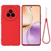 For Realme 14 Pro+ 5G Liquid Silicone Case Phone Back Cover with Hand Strap
