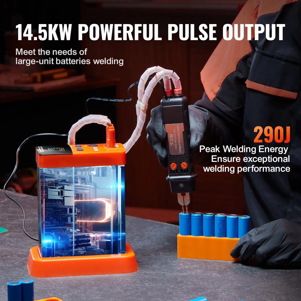 VEVOR Battery Spot Welder, 14.5KW Capacitor Energy Storage Pulse Battery Spot Welder with 73B Welding Pen