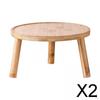2x Flower Pot Holder,Small Wooden Plant Stand Housewarming Planter Rack Mini Table for Balcony