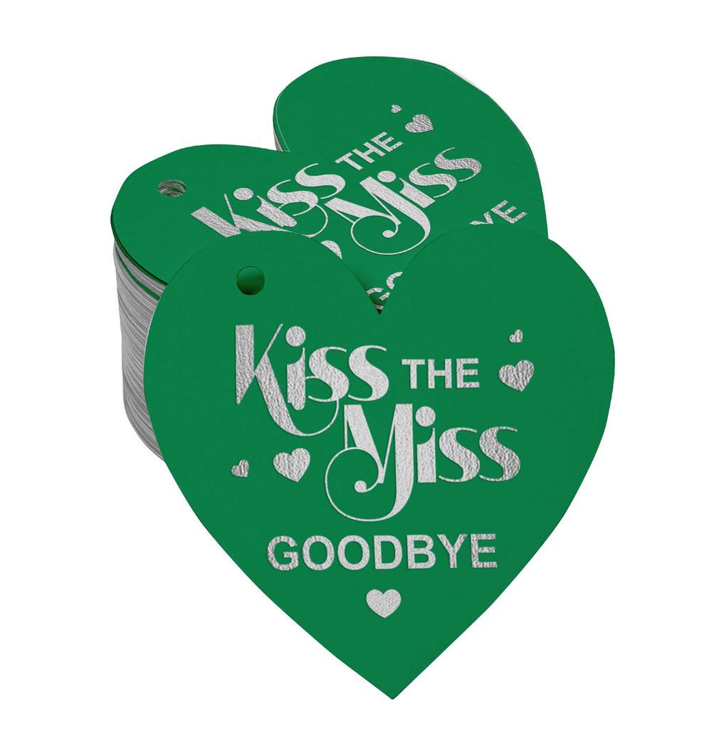 Inkdotpot 100 шт. в упаковке. Бирка из настоящей серебряной фольги с поцелуем «Мисс на прощание» на девичник.