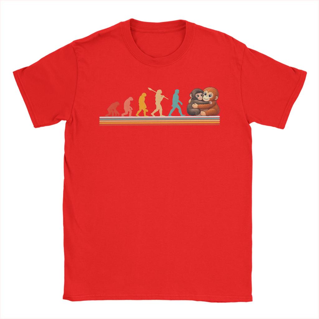 Unisex Funny Evolution Hugging Monkey Punch Primate Science T Shirt Cotton Clothing Short Sleeve Round Neck Tees Printing TShirts