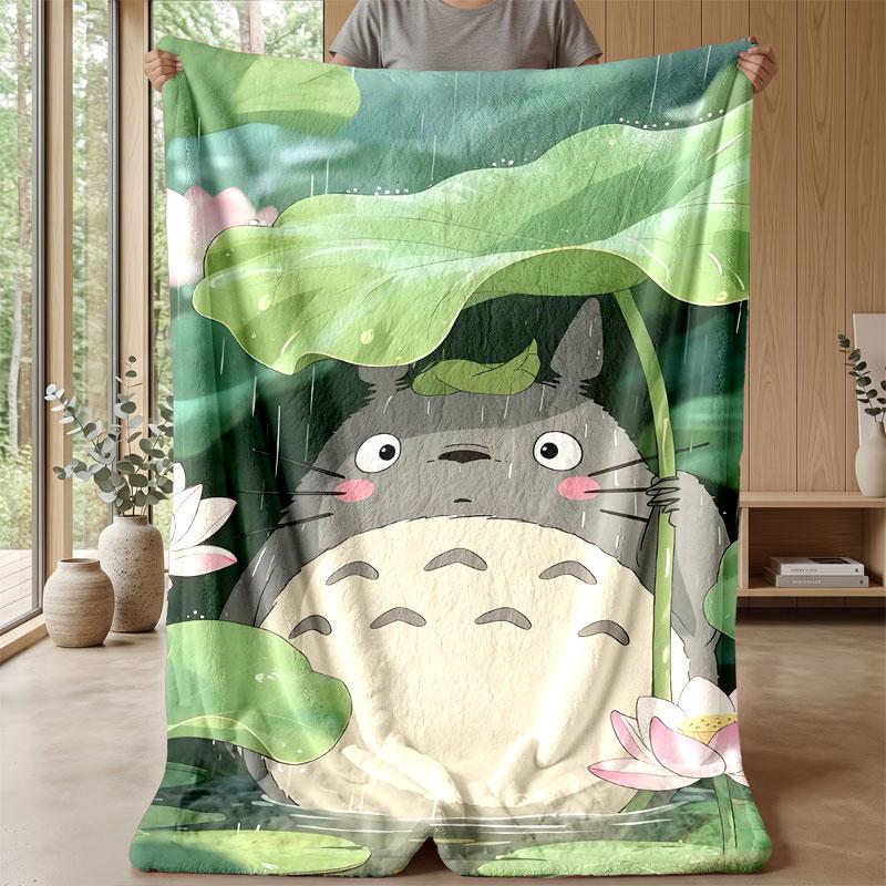 Soft Flannel Blanket Lightweight Cozy Bedroom Living Room CoverMy Neighbor Totoro