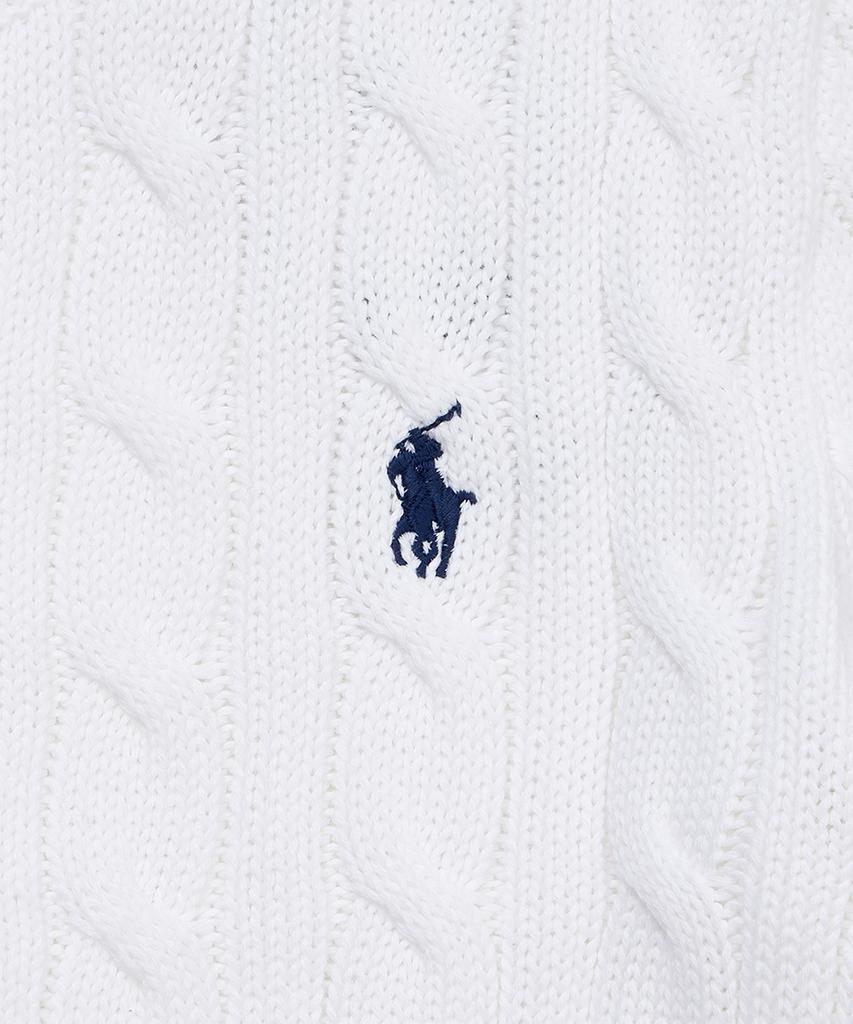 Polo Ralph Lauren Cable Knit Cotton Crew Neck Cardigan - White