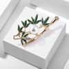 Literary Color Glaze Elegant Bamboo Bamboo Leaf Alloy Brooch Shawl Buckle With Jewelry
